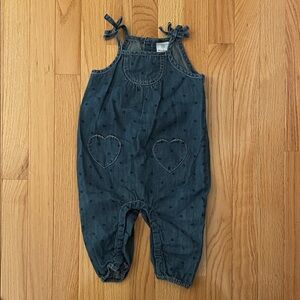 Denim Heart Pocket Jumpsuit